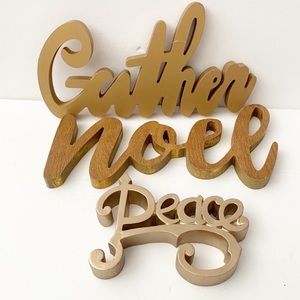 🍒New Decorative Holiday wood accents, 3 pieces